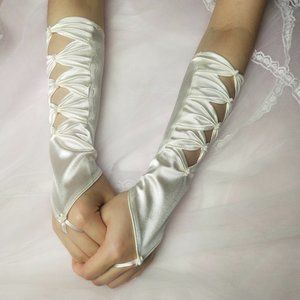 Fullfingerless Bow Wedding gloves